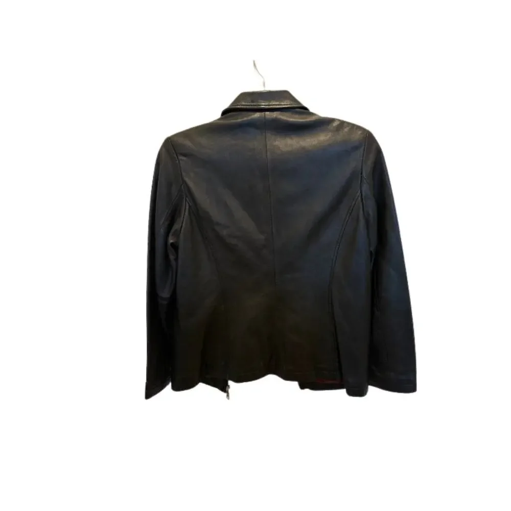 Whet Blu Black Leather Jacket Women’s Medium | Classic Stylish Outerwear - Picture 5 of 13
